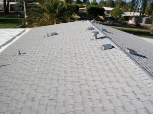Lawrence rooftop after roofing contractors at Arizona Roof Rescue finished
