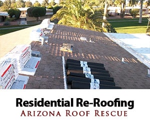 Residential Re-Roofing by professional roofers at Arizona Roof Rescue