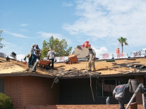 Demolition of the Molinkiewicz rooftop by Arizona Roof Rescue Contractors