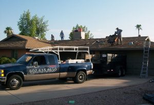 arizona roof rescue contractors taking roof risks on mesa roof