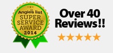 Super Service Award Over 40 5-Star Reviews for our Roofing Company in Scottsdale on Angies List