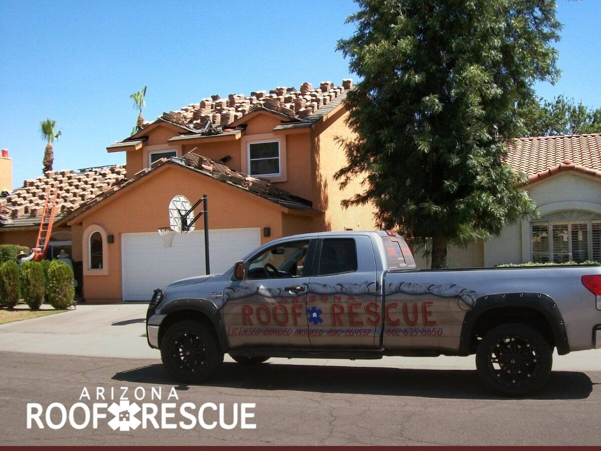 Arizona roof rescue truck and mid roof installation project in Arizona