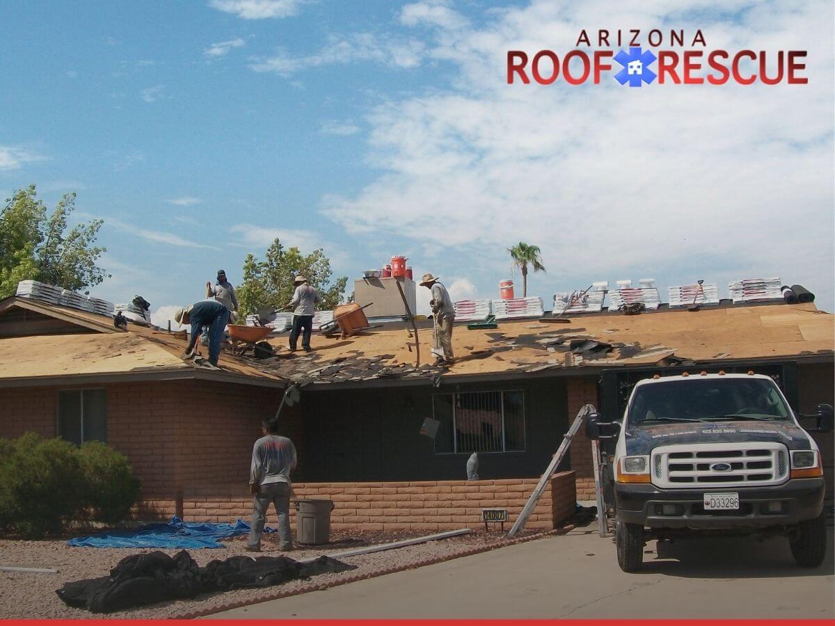 Glendale roofers performing a new roof installation.